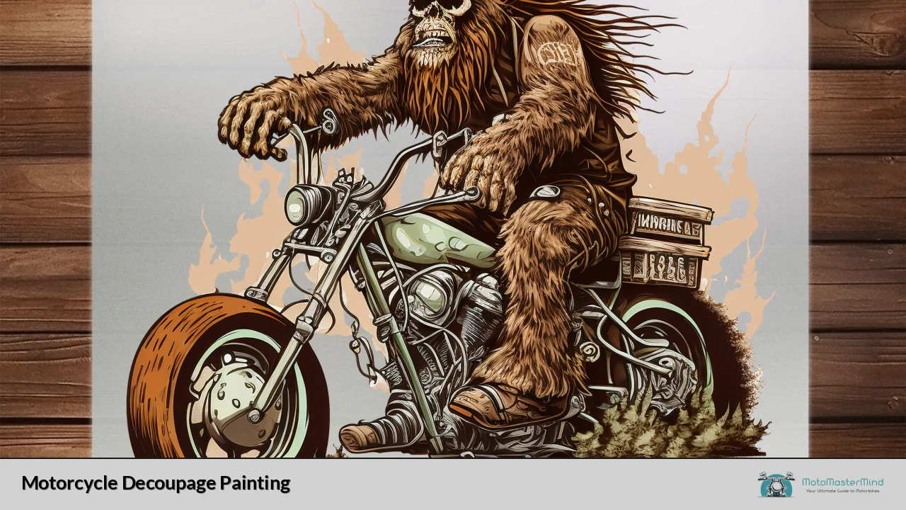 Motorcycle Decoupage Painting