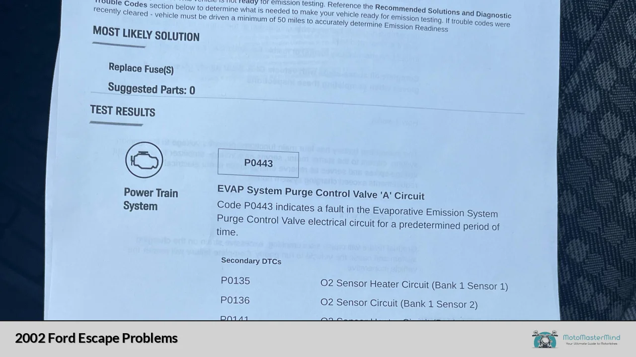 2002 Ford Escape Problems